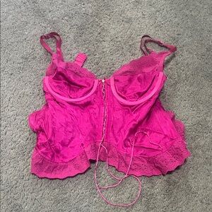 Pink Lace Tank Top